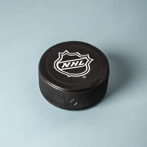 Metallic Hockey Puck Keychain