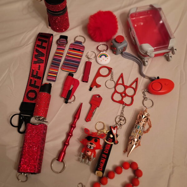 Red Coordinated Keychain Set